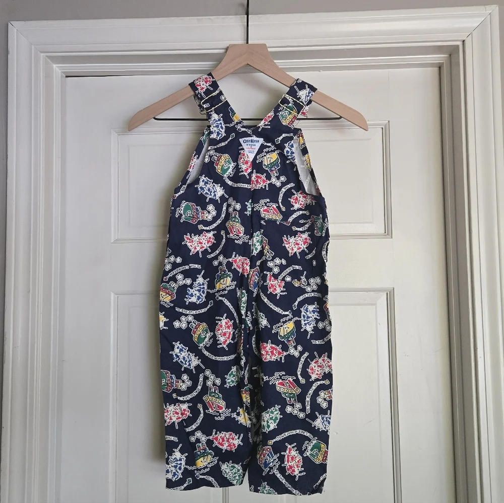 OshKosh B'gosh Vintage Lake Ocean Nautical Overalls 3T